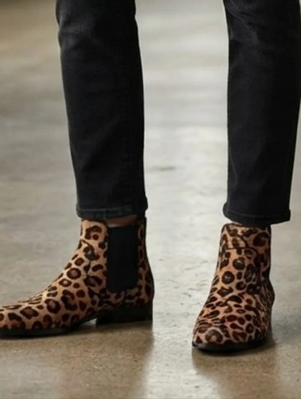 INC International Concepts Thames Cheetah Calf Hair Chelsea Boots Men's Size 10